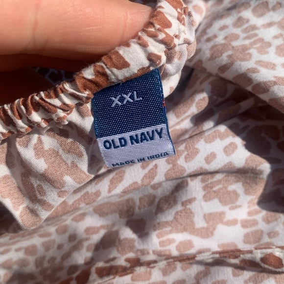 Old Navy XXL Maxi V Neck Tie Back Side Slits Slip Dress Giraffe Abstract Print - Picture 8 of 13